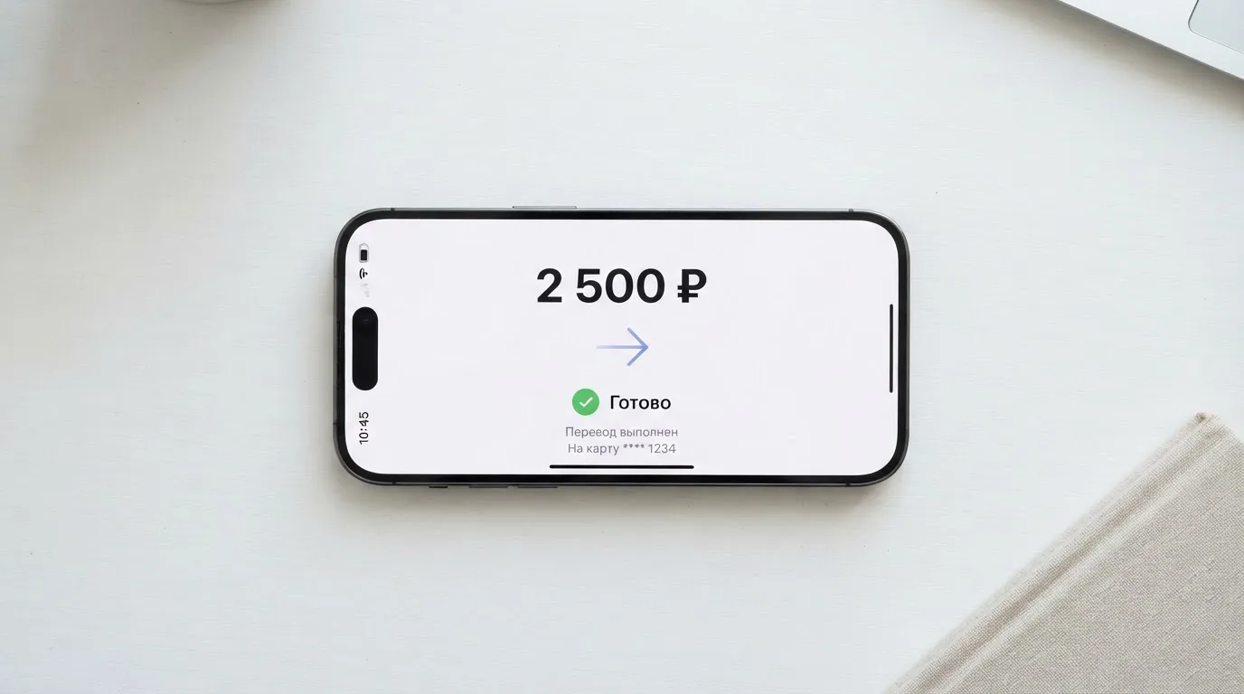 Телефон с экраном перевода стейблкоина