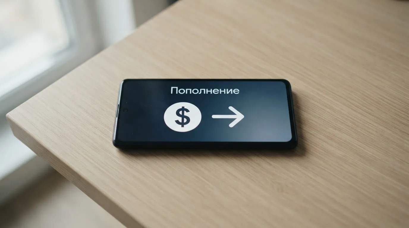 Телефон с экраном перевода стейблкоина
