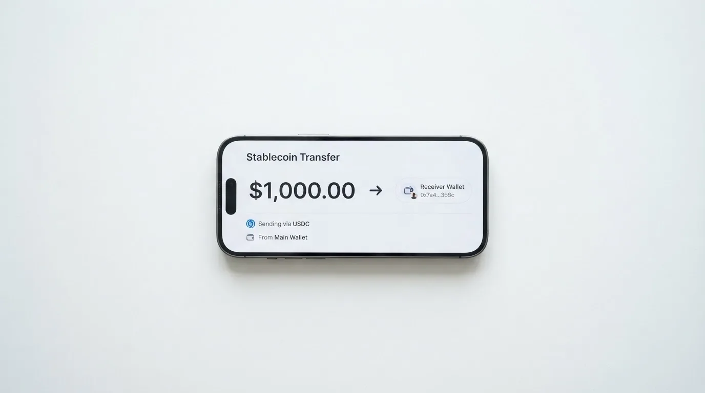 Телефон с экраном перевода стейблкоина